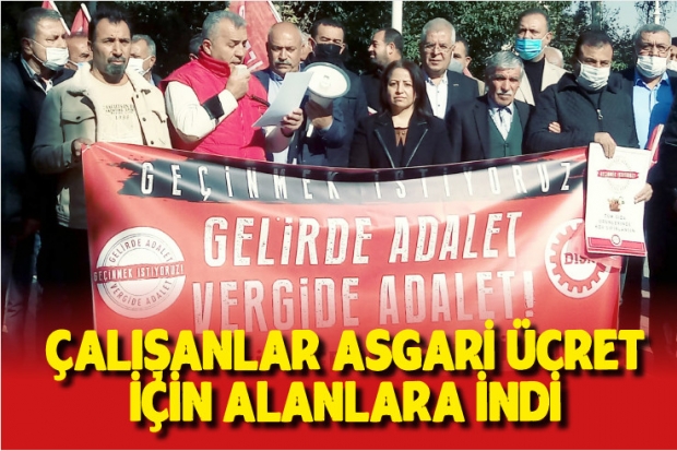 Çalışanlar asgari ücret için alanlara indi