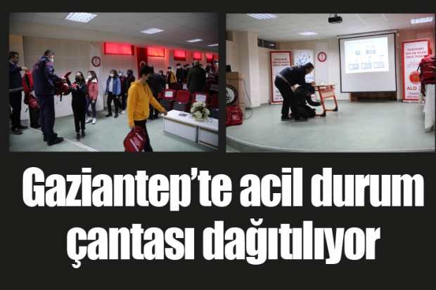 Gaziantep'te acil durum çantası dağıtılıyor