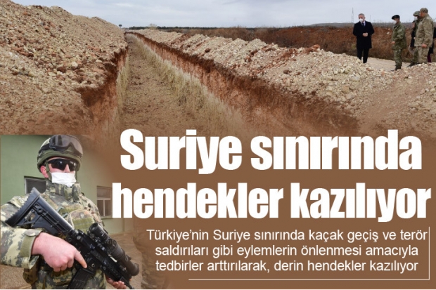 Suriye sınırında hendekler kazılıyor