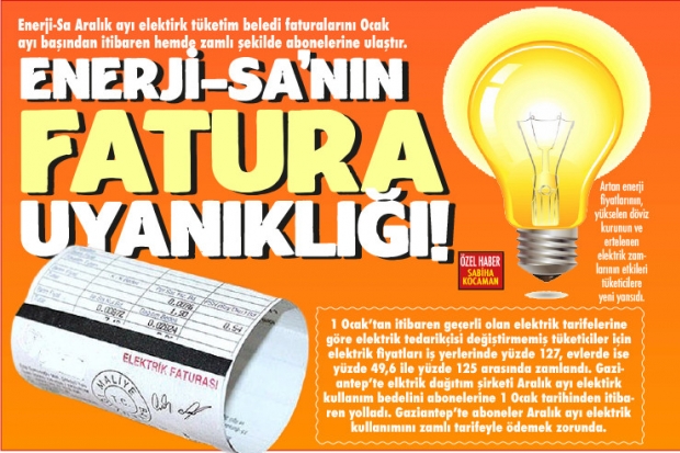 ENERJİ-SA'NIN FATURA UYANIKLIĞI!