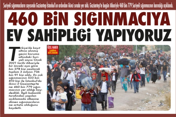 460 BİN SIĞINMACIYA  EV SAHİPLİĞİ YAPIYORUZ