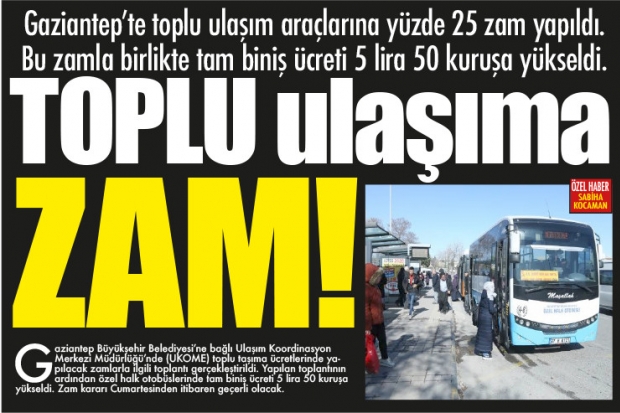 TOPLU ulaşıma zam!