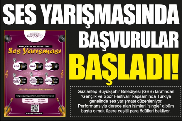 SES YARIŞMASINDA BAŞVURULAR BAŞLADI!