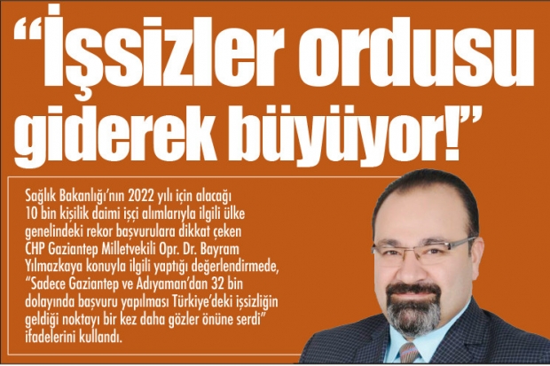 “İşsizler ordusu giderek büyüyor!”