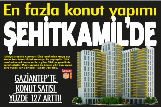 En fazla konut yapımı Şehitkamil'de