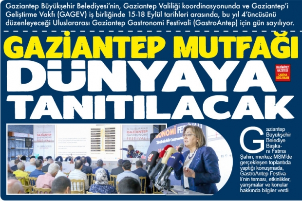 GAZİANTEP MUTFAĞI DÜNYAYA TANITILACAK