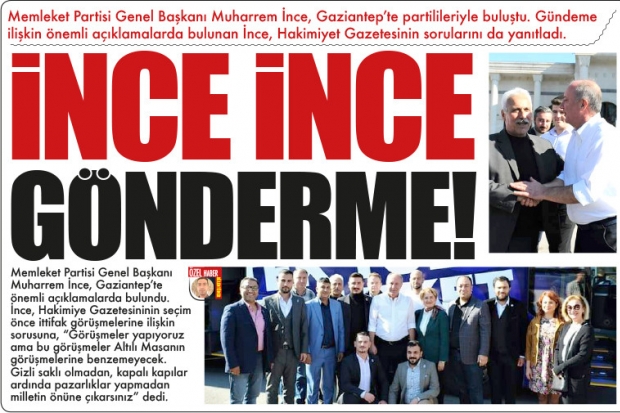 İNCE İNCE GÖNDERME!