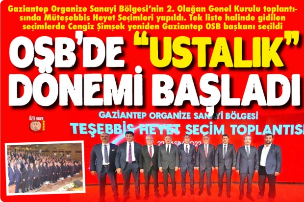 OSB'DE "USTALIK" DÖNEMİ BAŞLADI