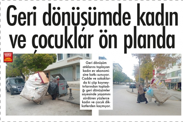 Geri dönüşümde kadın  ve çocuklar ön planda