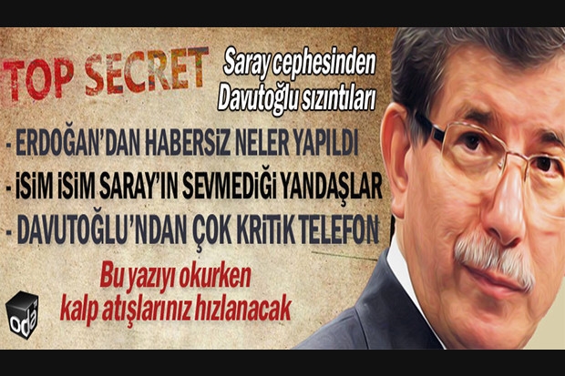 Saray cephesinden Davutoğlu sızıntıları