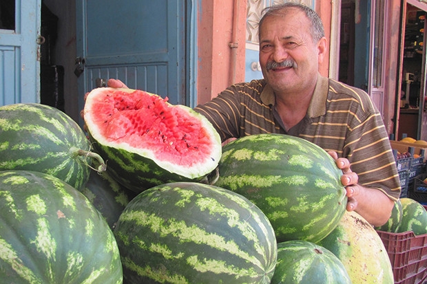 Meşhur Araban karpuzu tezgahlardaki yerini aldı