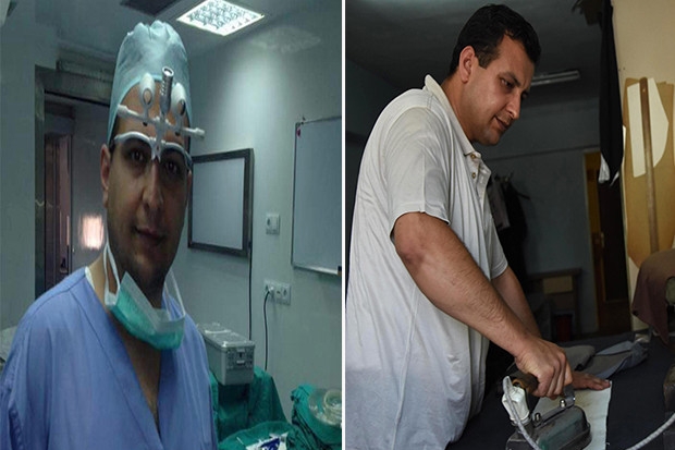 Suriyeli cerrah, Türkiye'de terzilik yapıyor