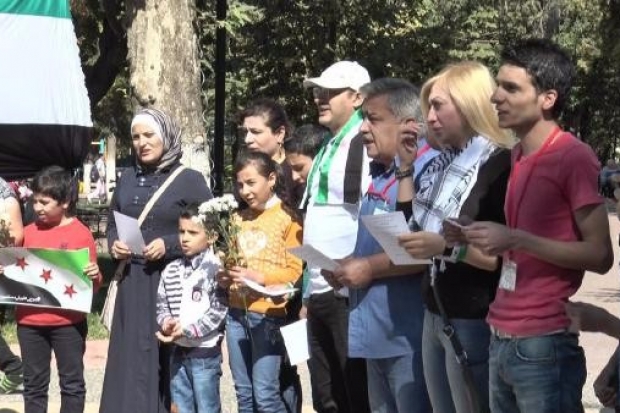 Gaziantep'te Suriyeliler'den Rusya protestosu