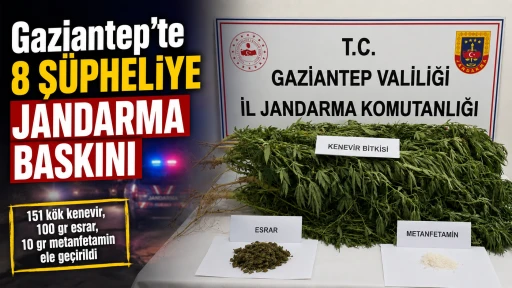 Gaziantep'te 8 Ş&uuml;pheliye Jandarma Baskını