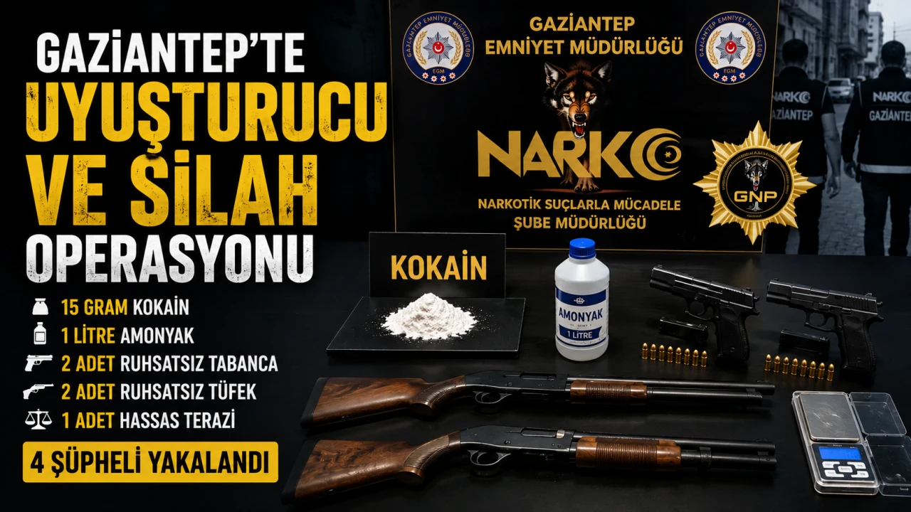 Gaziantep’te Uyuşturucu ve Silah Operasyonu