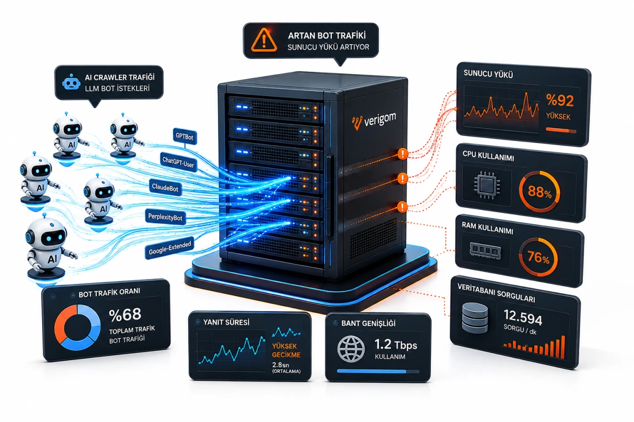 LLM Botları Sunucuları Yavaşlatıyor mu? AI Bot Trafiğinin Hosting Performansına Etkisi
